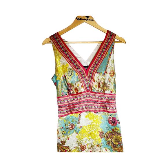 Women's Nicole by Nicole Miller Silk Floral Paisly Boho Chic Dress  Small / 6 - Picture 2 of 8